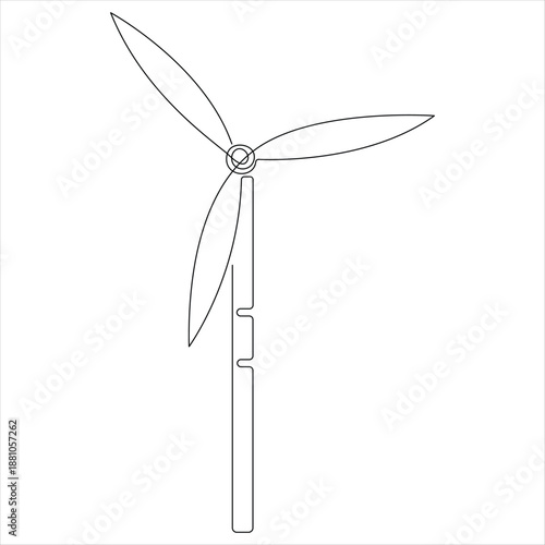 One continuous line drawing of wind turbines eco energy simple wind turbines power outline style illustration