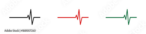 Set of heartbeat ecg line vector design