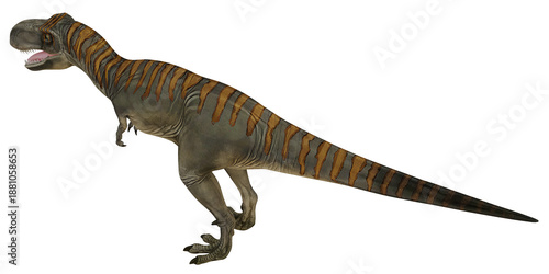 Realistic depiction of a ferocious dinosaur.