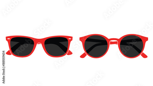 red sunglasses with black lenses side by side comparison