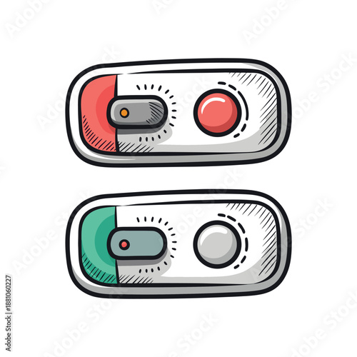 Illustration of two electronic device control panels