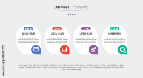 Stylish 4 steps business infographics template, Infographic 4 steps flowchart design, template, info graph template, Professional infographic template business, Infographic with innovative ideas.