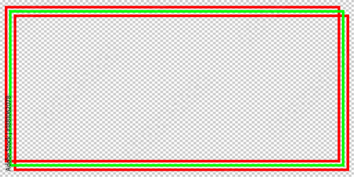 Vibrant Red and Green Christmas Border Frame on Transparent Background for Festive Designs