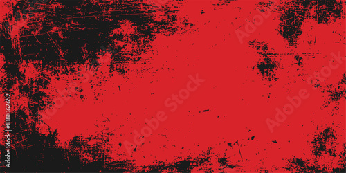 A dark vintage wallpaper design featuring a grungy red paint splash texture on an old dirty paper backdrop with a blood color pattern