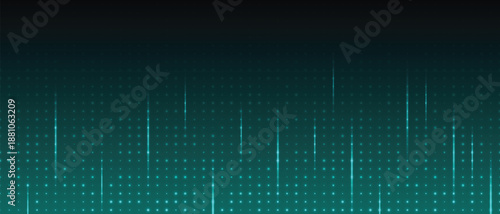 Digital data dots background with glowing vertical pattern, futuristic technology interface