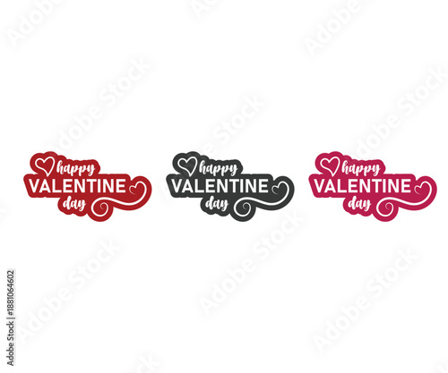 Happy valentines day logo collection, Happy Valentine's day. Valentine's Day emblems, logos and labels set., Hand Lettering Typography Valentines logo