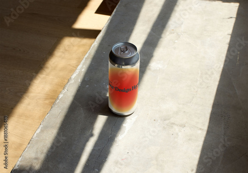 Mockup of a Can on a Concrete Surface