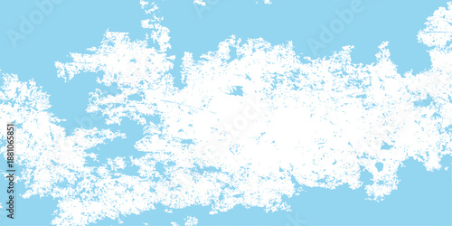 An abstract blue watercolor background with a winter frost texture features artistic snowflake patterns and ice splashes for a cold holiday season illustration design