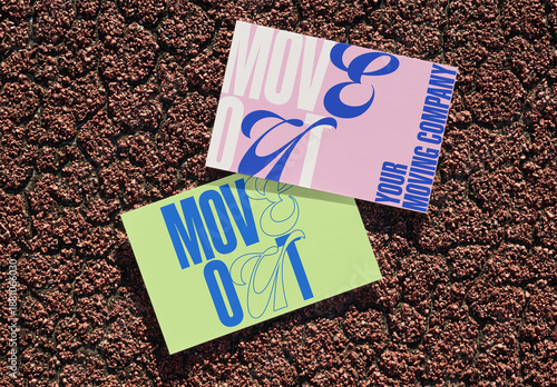 Front and back Blank Business Card Mockup Design