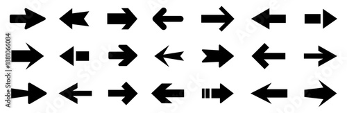 Arrow icon set. Arrow. Cursor. Modern simple arrows. Black vector arrows icons. Collection different arrows sign. Black direction pointer
