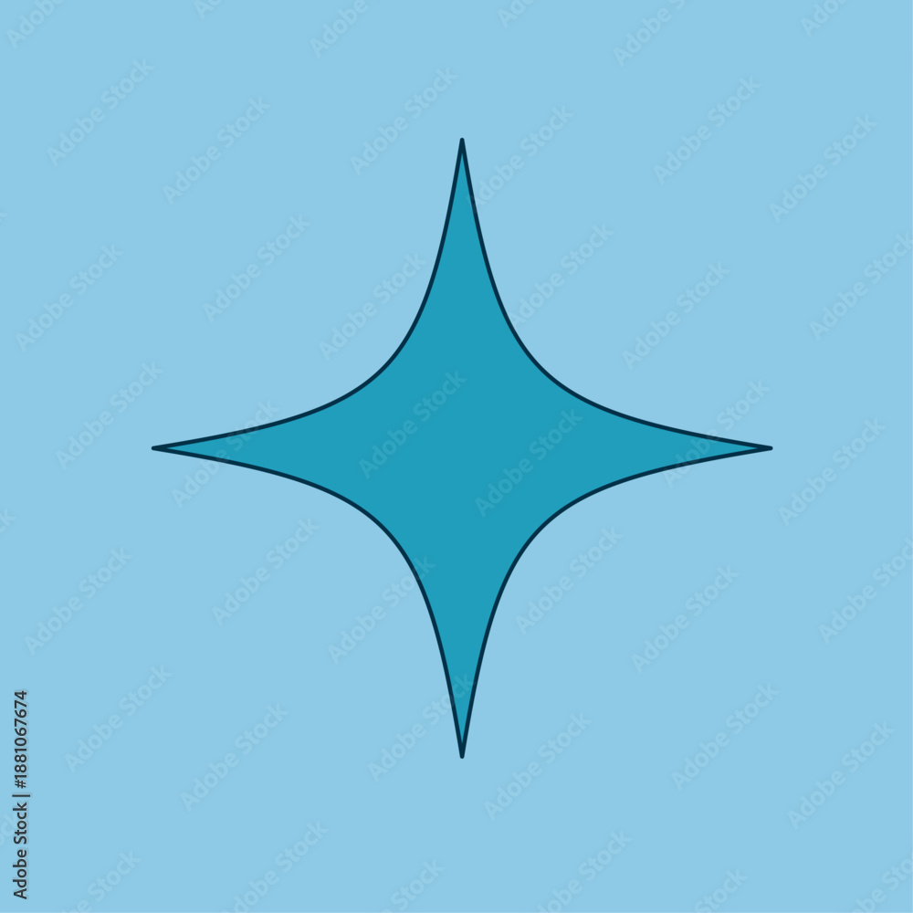 Obraz premium Minimal Four Point Star Icon