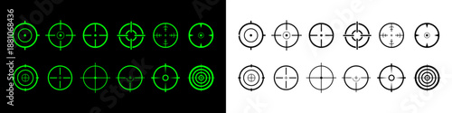 Crosshair aim target, crosshair, darts bullseye, gun shooting range target icons, goal symbol, focus icon for aiming, shooting or navigation sign