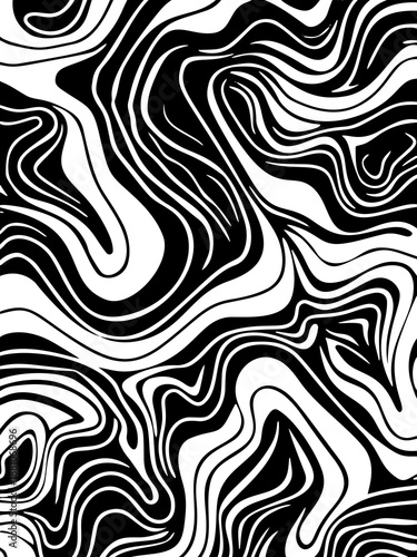 black and white abstract wavy pattern design element transparent background