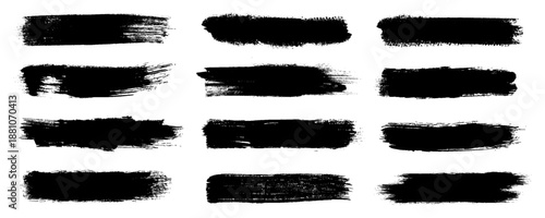 Brush stroke set, calligraphy ink paint lines, sketchy brush strokes grunge, bold lines marker stripe