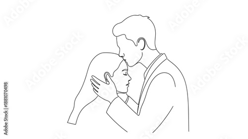 A Tender Kiss and Embrace Symbolizing Love, Connection, and Deep Affection Between a Couple
