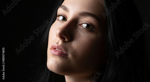 close up of young woman's face