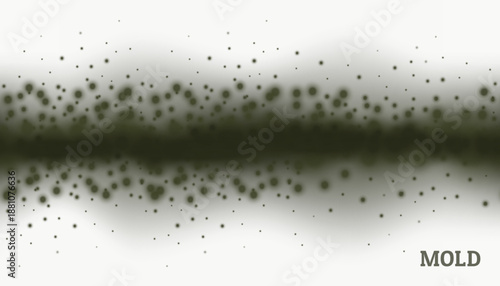 Black mold. Fungus. Seamless pattern with a centered border. Stains on the wall of an apartment or house, toxic spores. Light background. Vector.