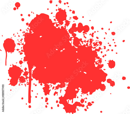 horror abstract silhouette red paint splash, blood stain isolated on blank space. Red dripping paint or blood vector blood splatter isolated Blood splash on white background, multi shot Blood drops.