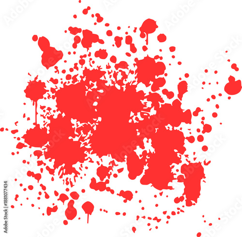 horror abstract silhouette red paint splash, blood stain isolated on blank space. Red dripping paint or blood vector blood splatter isolated Blood splash on white background, multi shot Blood drops.