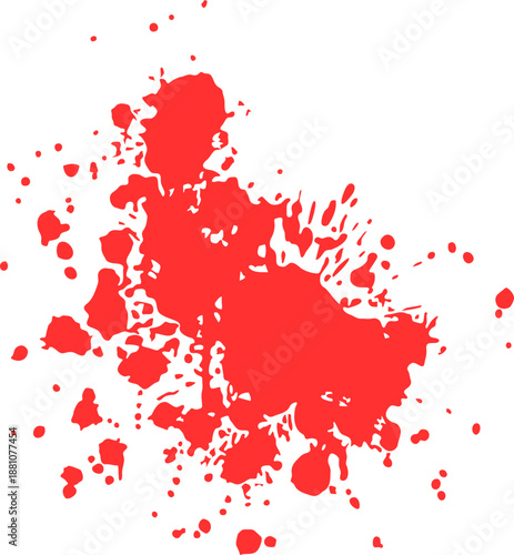 horror abstract silhouette red paint splash, blood stain isolated on blank space. Red dripping paint or blood vector blood splatter isolated Blood splash on white background, multi shot Blood drops.