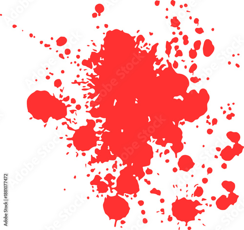 horror abstract silhouette red paint splash, blood stain isolated on blank space. Red dripping paint or blood vector blood splatter isolated Blood splash on white background, multi shot Blood drops.