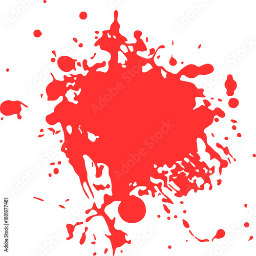 horror abstract silhouette red paint splash, blood stain isolated on blank space. Red dripping paint or blood vector blood splatter isolated Blood splash on white background, multi shot Blood drops.