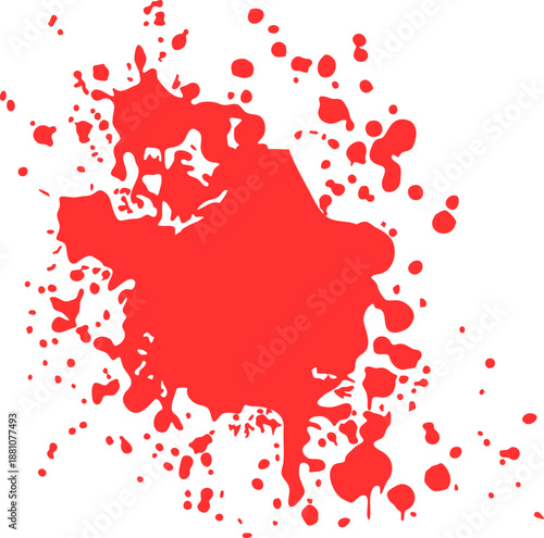 horror abstract silhouette red paint splash, blood stain isolated on blank space. Red dripping paint or blood vector blood splatter isolated Blood splash on white background, multi shot Blood drops.