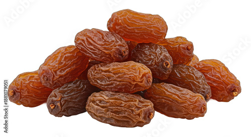 Pile of Golden Raisins Isolated on Transparent Background