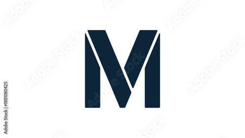 Bold, modern letter M graphic on a clean white background