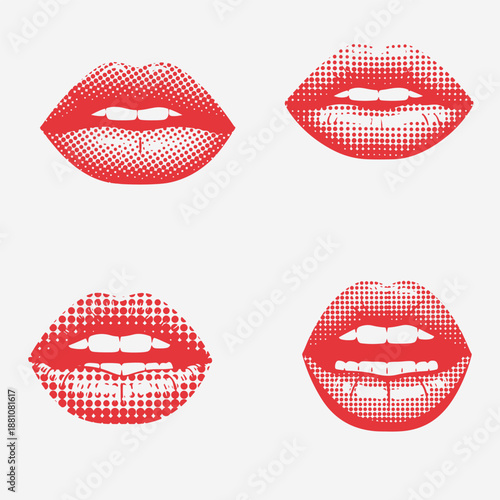 Halftone lips art design