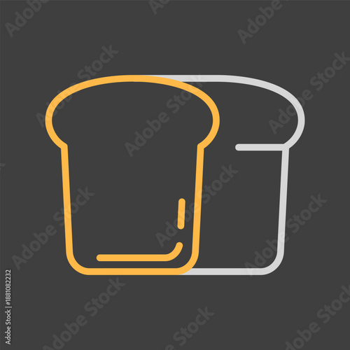 Classic Loaf of Toast Bread Vector Icon