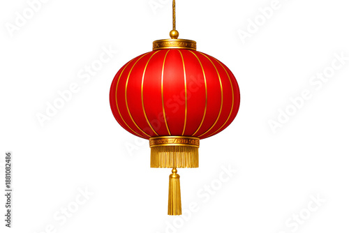 chinese new year decorations. Chinese lantern with tassel isolated. Lunar New Year traditions. Asian festive projects. Holiday visuals.