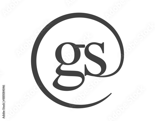 GS logo from two letter with circle shape email sign style. G and S round logotype of business company