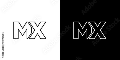 Letter M and X, MX logo design template. Minimal monogram initial based logotype.