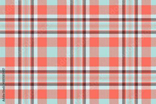 Kitchen textile texture pattern, stylish background tartan vector. Jacket plaid fabric seamless check in light and red colors.