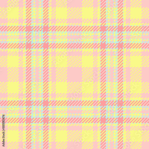 Soft check background vector, panel pattern fabric texture. Folk tartan textile seamless plaid in light and lime colors.