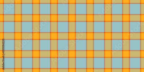 Customize fabric check pattern, give seamless textile plaid. Mix vector background tartan texture in orange and bright colors.