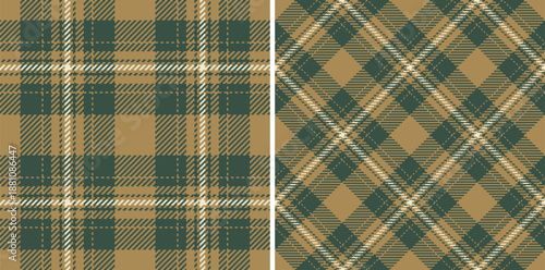 Check tartan pattern of seamless background textile with a fabric texture plaid vector. Set in vintage colors for cozy casual brand clothing .