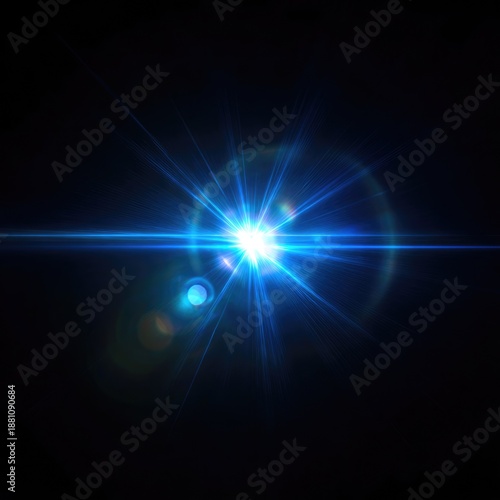 Bright Blue Light Burst on Dark Background