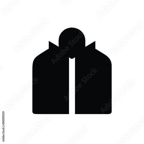 Down Jacket Silhouette Vector, Winter Down Jacket Silhouette Icon, Puffer Jacket Silhouette Design, Cold Weather Down Jacket Outline, Minimal Down Jacket Clothing Silhouette