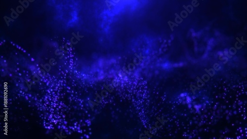 Billede på lærred Abstract waves from particles and dots of energetic magic with the effect of glo