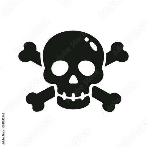 Skull and Crossbones Pirate Icon Silhouette