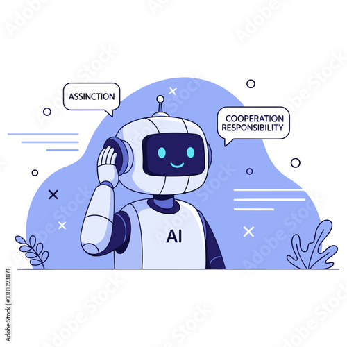 Friendly ai robot interacting in a thoughtful conversation
