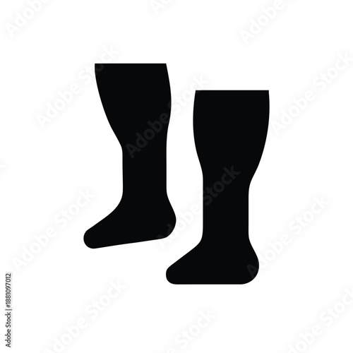 Leg Warmers Silhouette Vector, Winter Leg Warmers Fashion Silhouette, Cozy Leg Warmers Outline Illustration, Retro Dance Leg Warmers Silhouette, Knit Leg Warmers Minimal Silhouette