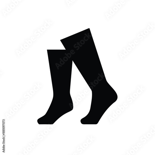 Leg Warmers Silhouette Vector, Winter Leg Warmers Fashion Silhouette, Cozy Leg Warmers Outline Illustration, Retro Dance Leg Warmers Silhouette, Knit Leg Warmers Minimal Silhouette