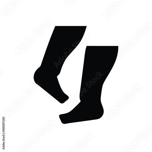 Leg Warmers Silhouette Vector, Winter Leg Warmers Fashion Silhouette, Cozy Leg Warmers Outline Illustration, Retro Dance Leg Warmers Silhouette, Knit Leg Warmers Minimal Silhouette