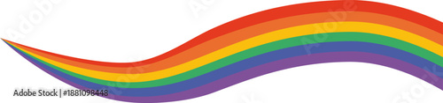 Vibrant rainbow ribbon flowing gracefully, a colorful salute of pride, abstract design promoting diversity and inclusion