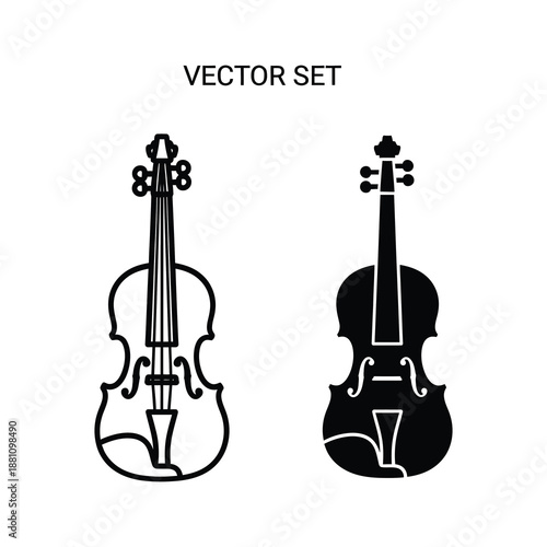 Vector Set of Classic Violins