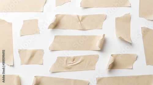 Wallpaper Mural Many Pieces of Beige Masking Tape on White Background Torontodigital.ca