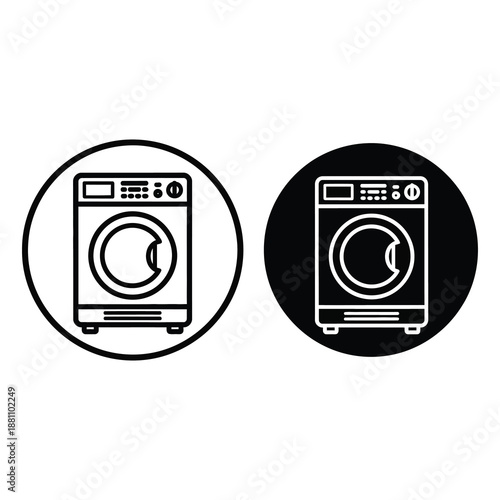 Modern Front Load Washing Machine Icons